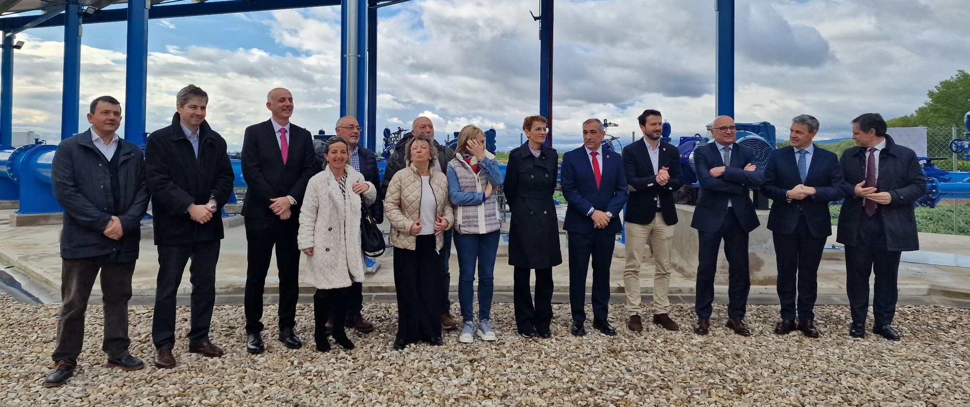 El director técnico de la CHE, Ramón Lúquez, asiste a la inauguración de la ampliación de la primera fase del Canal de Navarra
