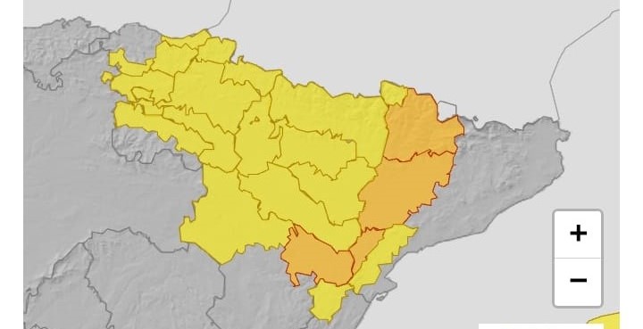 Como consecuencia de los avisos de la AEMet por lluvias intensas, se advierte de la posibilidad de crecidas súbitas en barrancos y cauces menores en Castilla y León (Condado de Treviño, Burgos), País Vasco (Álava), Navarra, La Rioja, Aragón y Cataluña Como consecuencia de los avisos de la AEMet por lluvias intensas, se advierte de la posibilidad de crecidas súbitas en barrancos y cauces menores en Castilla y León (Condado de Treviño, Burgos), País Vasco (Álava), Navarra, La Rioja, Aragón y Cataluña